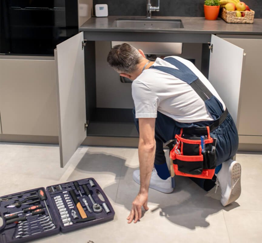 Worker performing activity with Toolkit