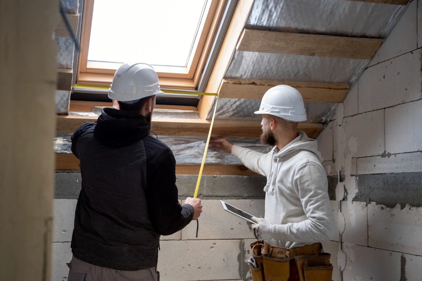 Two people measuring the Gaps
