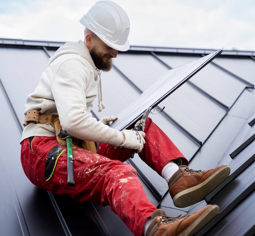 Person Molding the roof for Construction